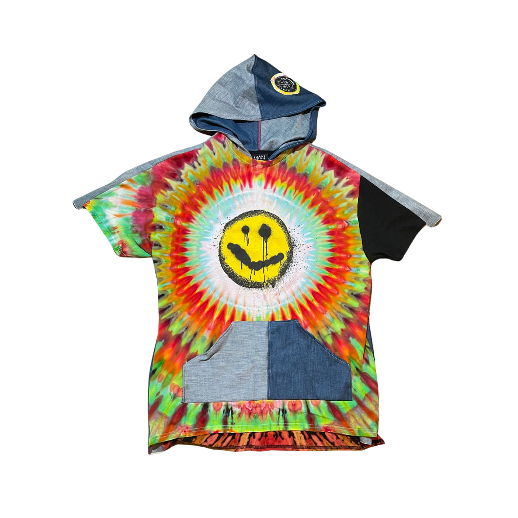 Smiley Face ReMixed Hooded T-Shirt | 2XL