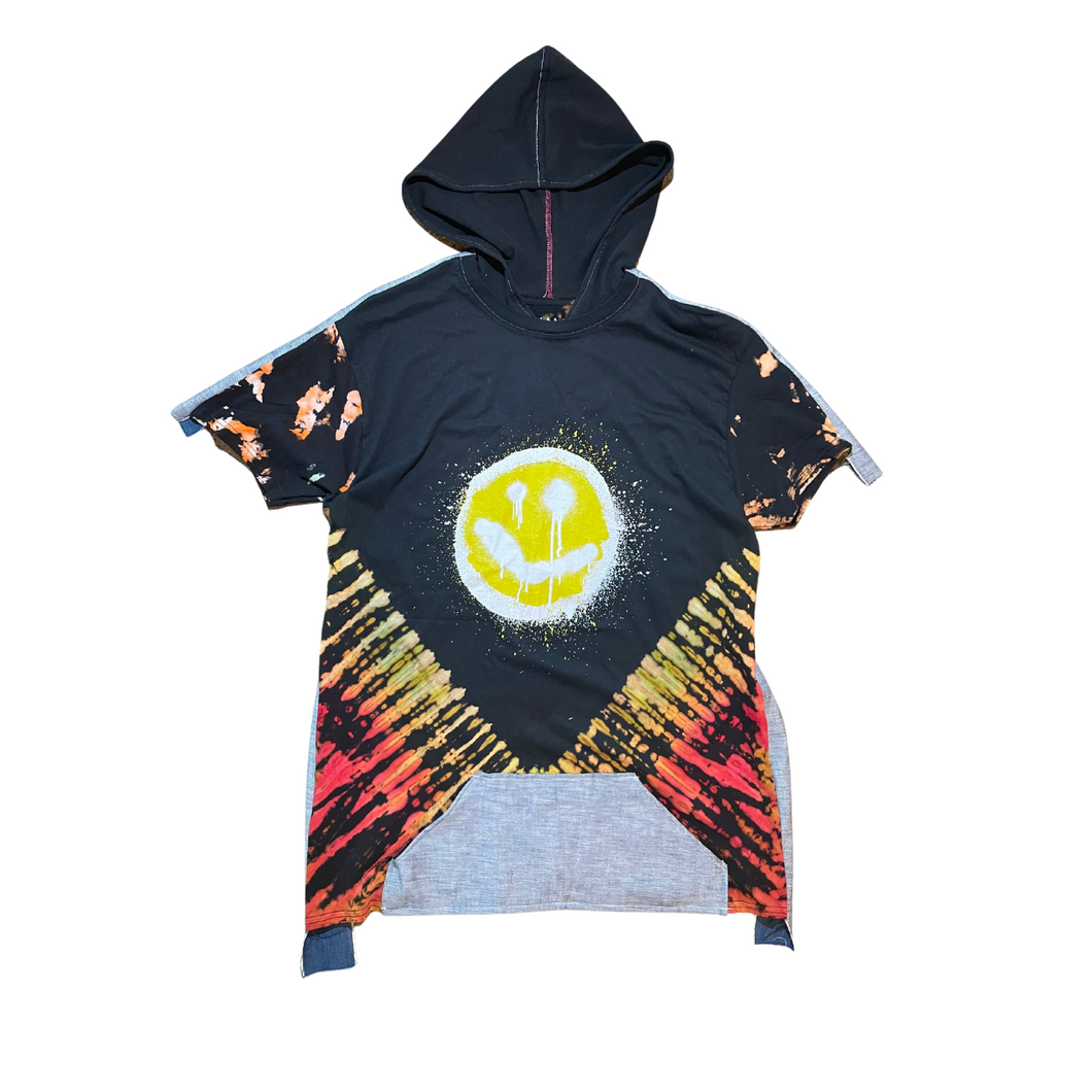 Smiley Face Too ReMixed Hooded T-Shirt | 2XL