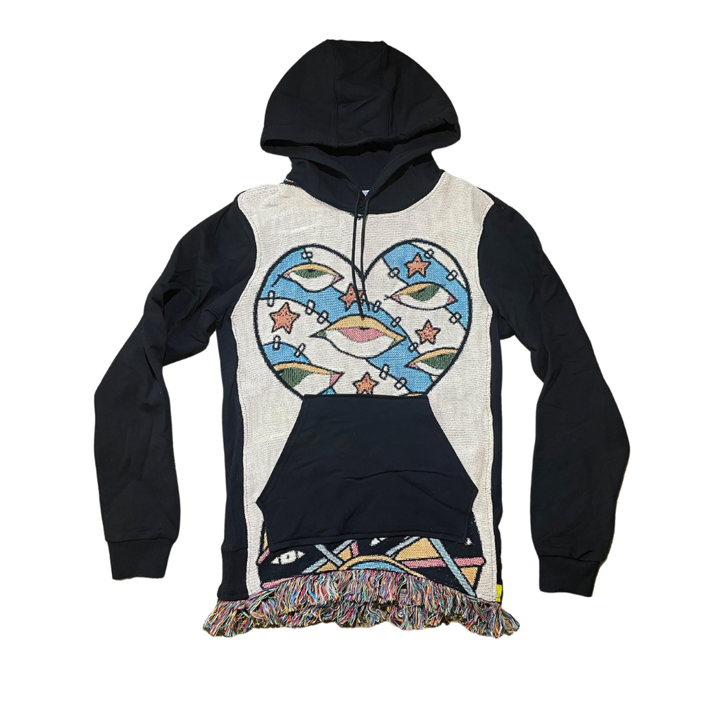 XS | Eye See Love Woven Tapestry Hoodie