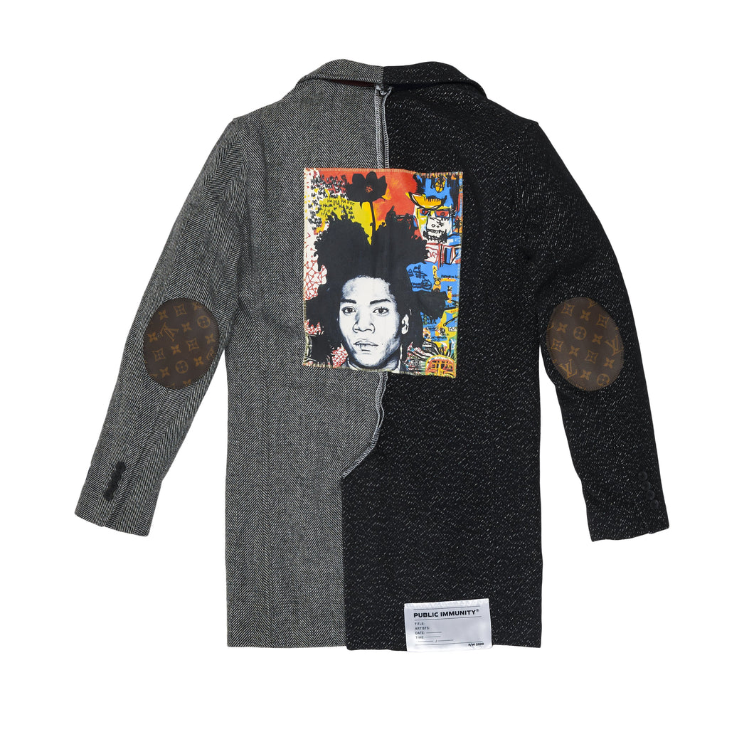 BASQUIART SPLIT OVERCOAT WITH BUDDAH PIN - S