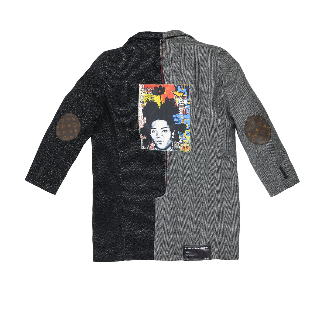 BASQUIART SPLIT OVERCOAT WITH EMBLEM PIN - XXL